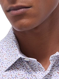 OohCotton Miles Geometric Stretch-Cotton Shirt