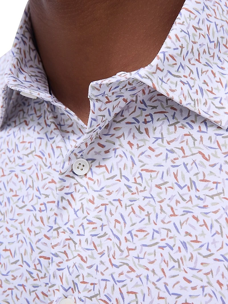 OohCotton Miles Geometric Stretch-Cotton Shirt