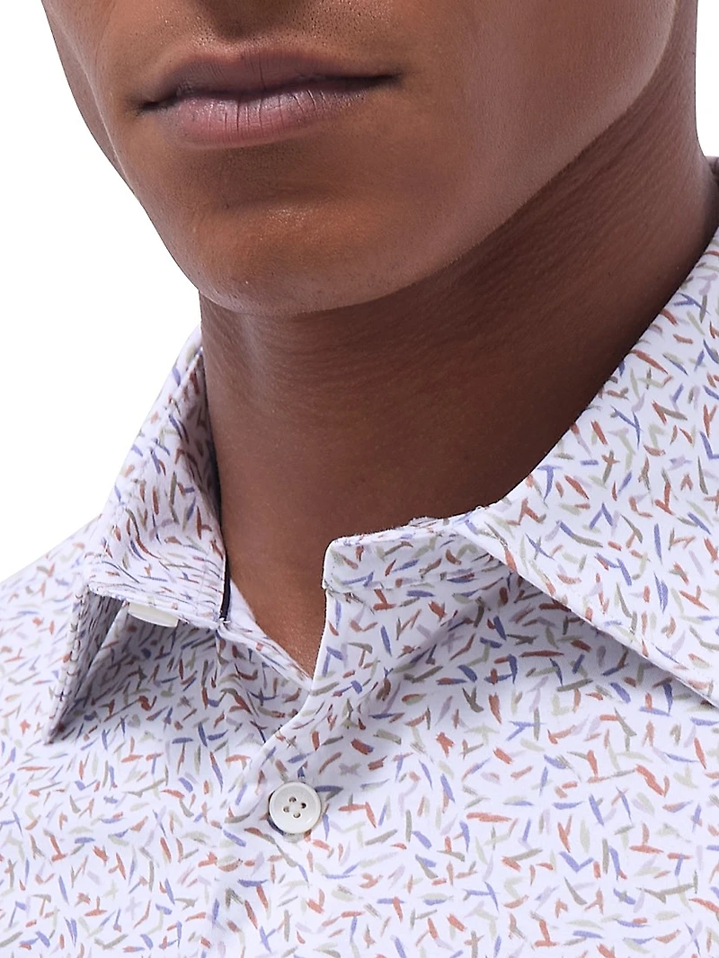 OohCotton Miles Geometric Stretch-Cotton Shirt