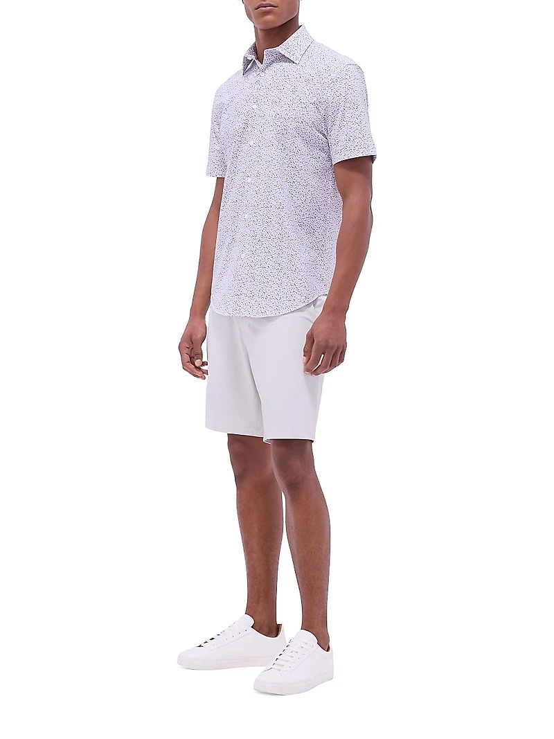 OohCotton Miles Geometric Stretch-Cotton Shirt