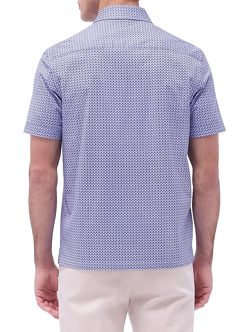 OohCotton Milo Geometric Short-Sleeve Shirt