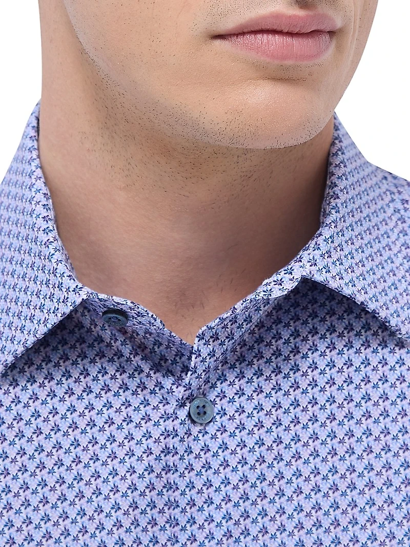 OohCotton Milo Geometric Short-Sleeve Shirt