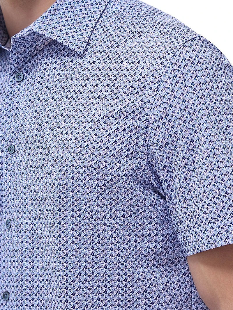 OohCotton Milo Geometric Short-Sleeve Shirt