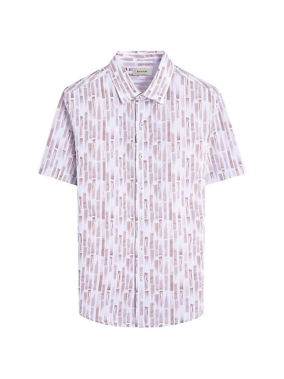 Orson Printed Seersucker Shape Button-Front Shirt