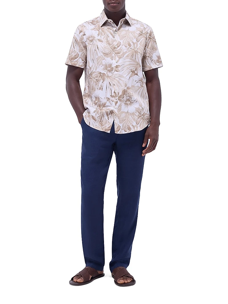 Orson Floral Woven Shaped Button-Front Shirt