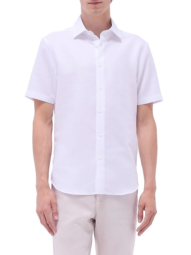 Orson Woven Cotton Shaped Button-Front Shirt