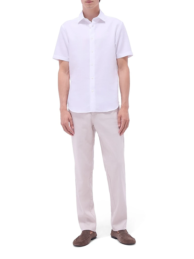 Orson Woven Cotton Shaped Button-Front Shirt