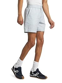 Sebastion Pinstriped Cotton & Linen Shorts