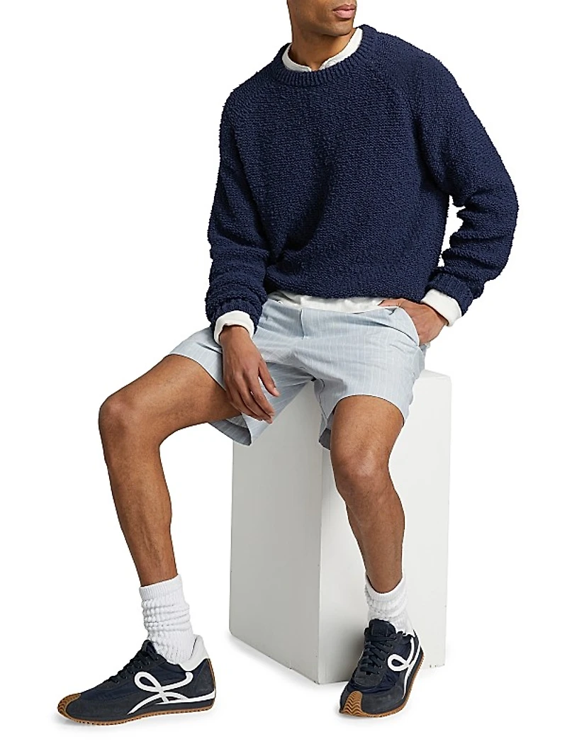 Sebastion Pinstriped Cotton & Linen Shorts