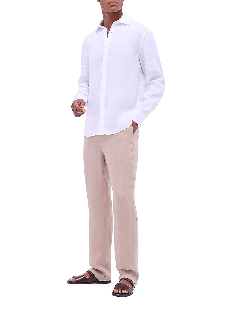 Axel Linen Button-Front Shirt