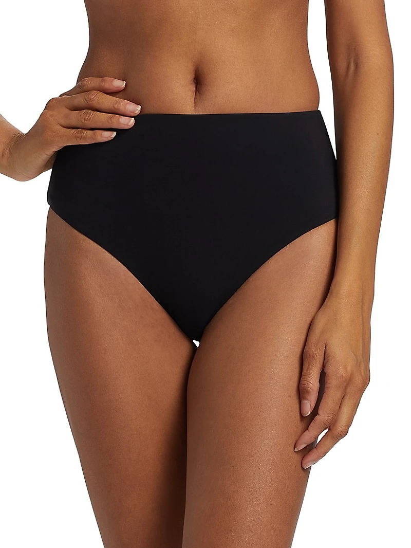 Lace-Up High-Waist Bikini Bottom