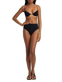 Self-Tie Demi Bikini Top