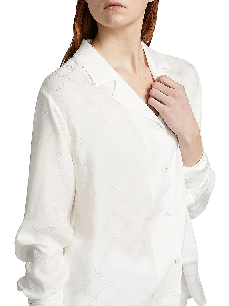 Printed Silk Camp Shirt