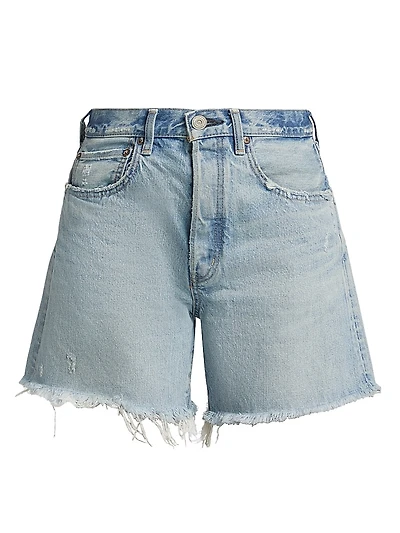 Nolita Cotton Raw-Edge Shorts