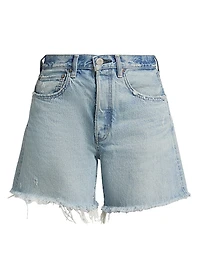 Nolita Cotton Raw-Edge Shorts