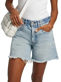 Nolita Cotton Raw-Edge Shorts