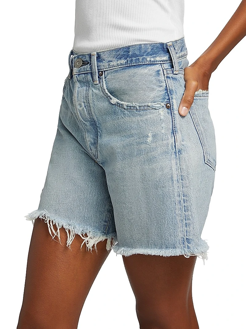 Nolita Cotton Raw-Edge Shorts