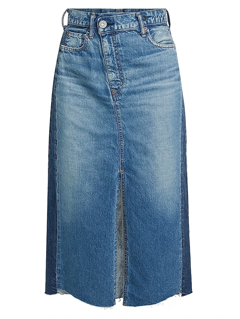 Putnam Denim Asymmetric Midi-Skirt