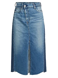 Putnam Denim Asymmetric Midi-Skirt