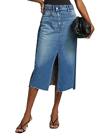 Putnam Denim Asymmetric Midi-Skirt