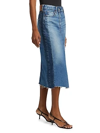 Putnam Denim Asymmetric Midi-Skirt