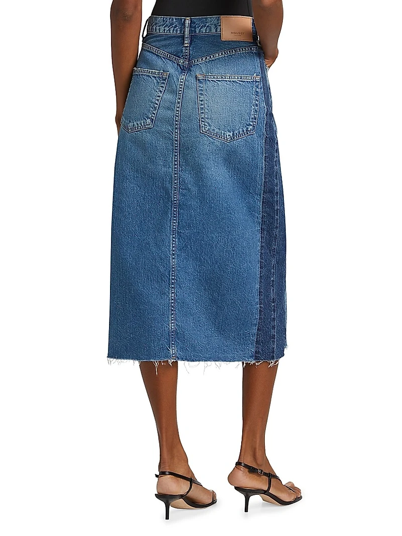 Putnam Denim Asymmetric Midi-Skirt