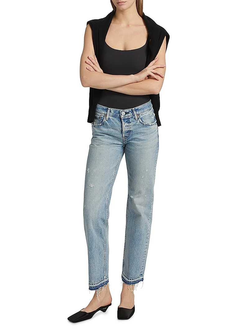 Arverne Low-Rise Straight-Fit Jeans