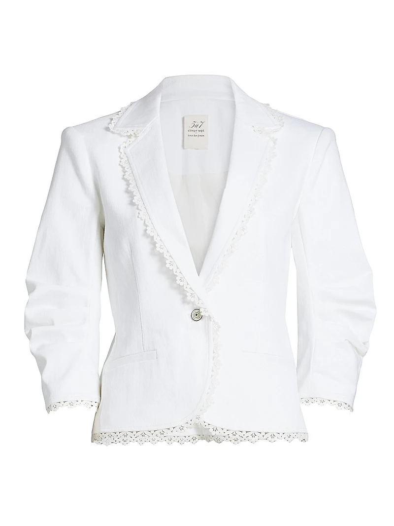 Khloe Vineyard Lace Single-Breasted Blazer