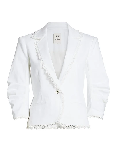 Khloe Vineyard Lace Single-Breasted Blazer