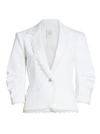 Khloe Vineyard Lace Single-Breasted Blazer