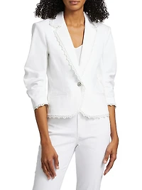 Khloe Vineyard Lace Single-Breasted Blazer