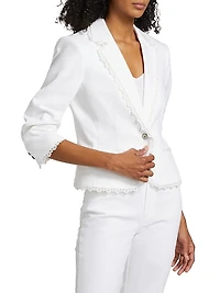 Khloe Vineyard Lace Single-Breasted Blazer