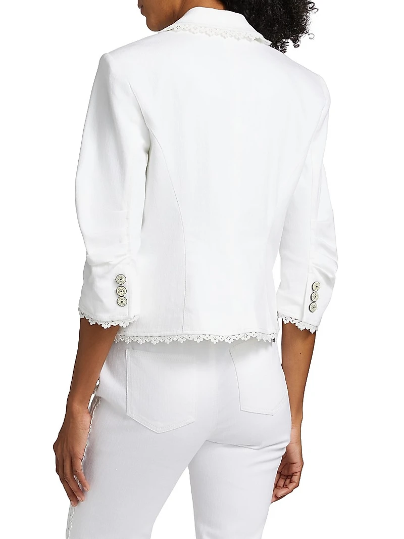 Khloe Vineyard Lace Single-Breasted Blazer