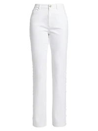 Shailene Lace High-Rise Straight-Leg Jeans