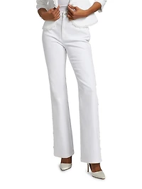 Shailene Lace High-Rise Straight-Leg Jeans