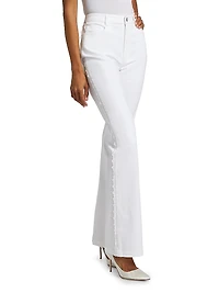 Shailene Lace High-Rise Straight-Leg Jeans