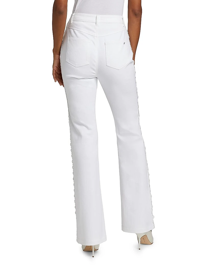 Shailene Lace High-Rise Straight-Leg Jeans