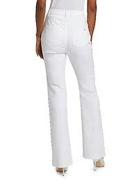 Shailene Lace High-Rise Straight-Leg Jeans