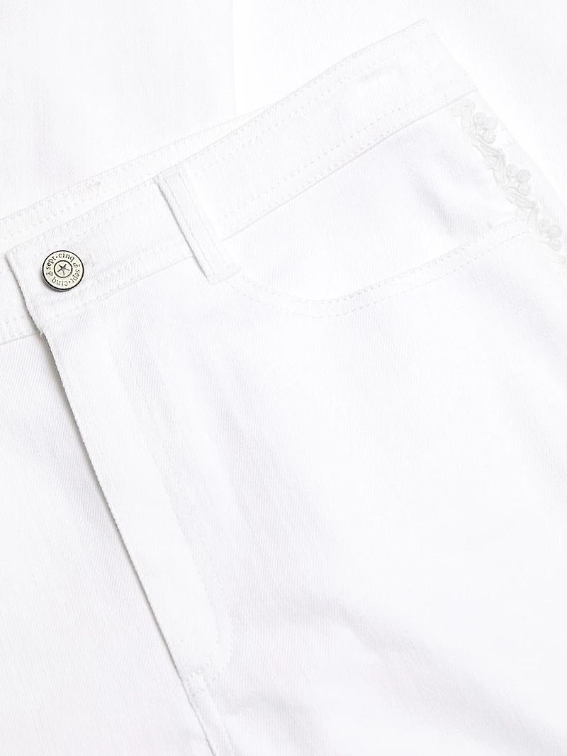 Shailene Lace High-Rise Straight-Leg Jeans