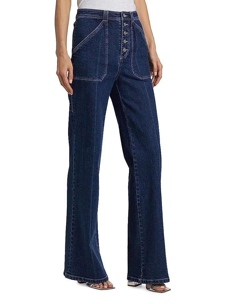 Tailors Crease High-Rise Wide-Leg Pants