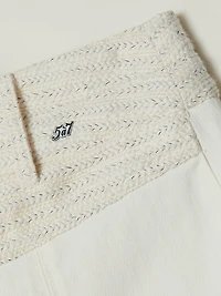 Gaelle Braided Tweed Denim Shorts