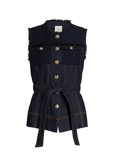 Reenee Braided Tweed Vest