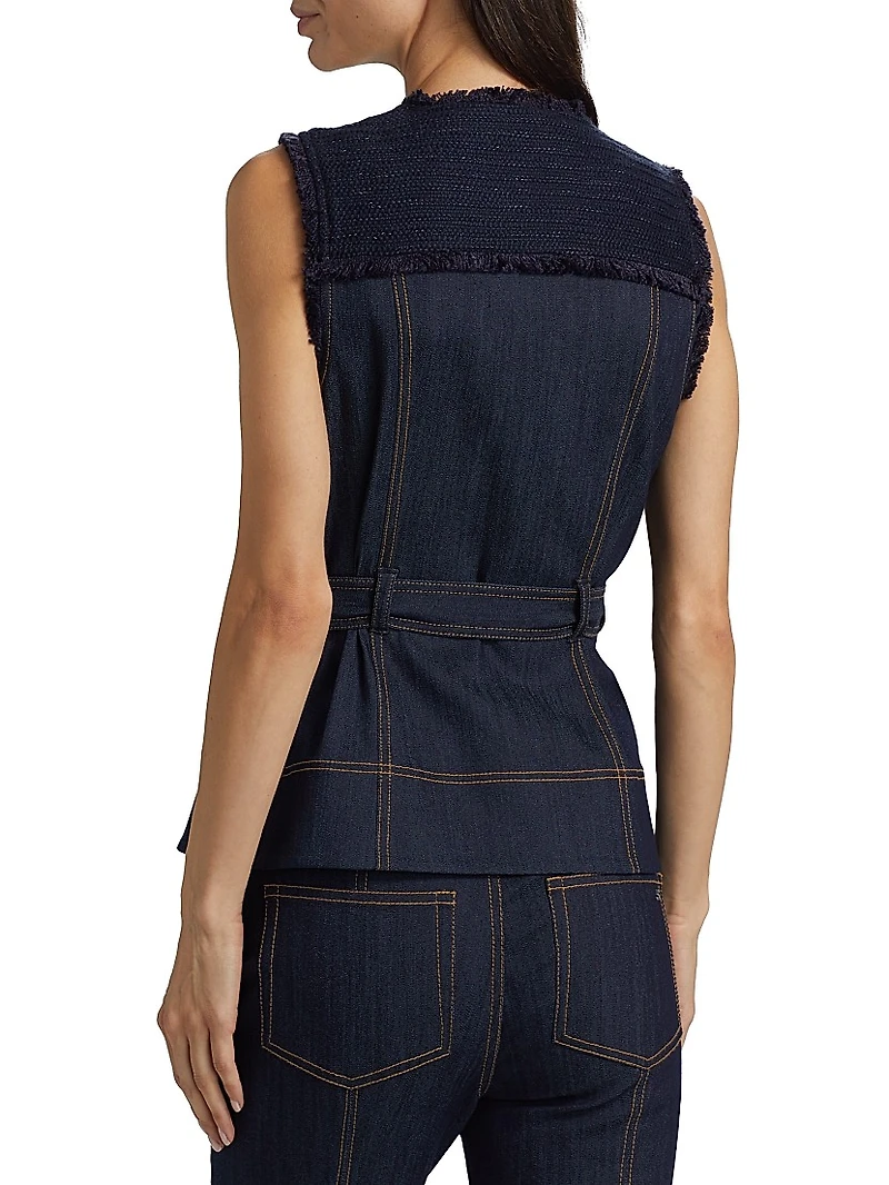 Reenee Braided Tweed Vest