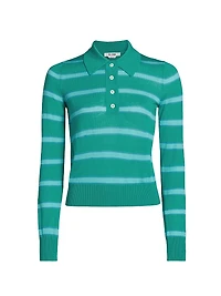 The Memphis Striped Wool-Blend Polo Shirt