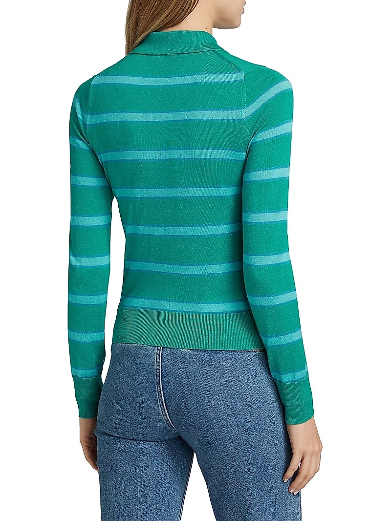 The Memphis Striped Wool-Blend Polo Shirt