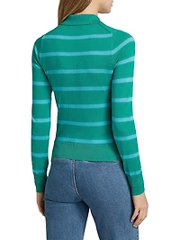 The Memphis Striped Wool-Blend Polo Shirt