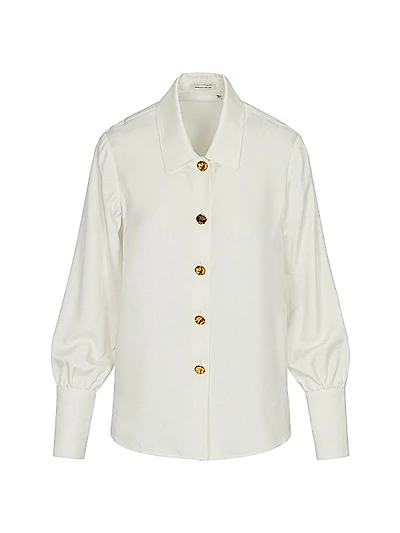 Novelty Silk Button-Front Shirt