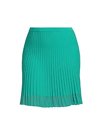 Plus Size Pleated A-Line Midi-Skirt