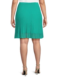Plus Size Pleated A-Line Midi-Skirt