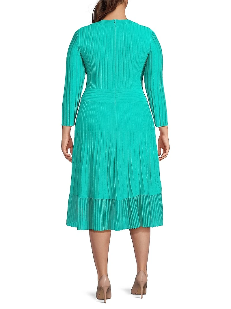 Plus Textured Soft Knit Midi-Dress